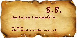 Bartalis Barnabás névjegykártya
