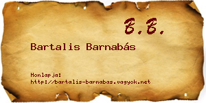 Bartalis Barnabás névjegykártya