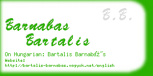 barnabas bartalis business card